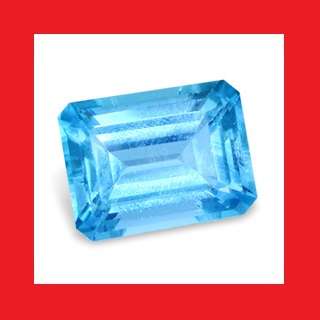 TOPAZ - Blue Faceted Rectangle Octagon Shape - 1.885cts