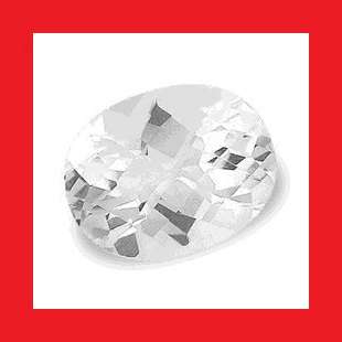TOPAZ - TOP WHITE OVAL FACET WITH CHECKERBOARD TABLE - 2.270cts