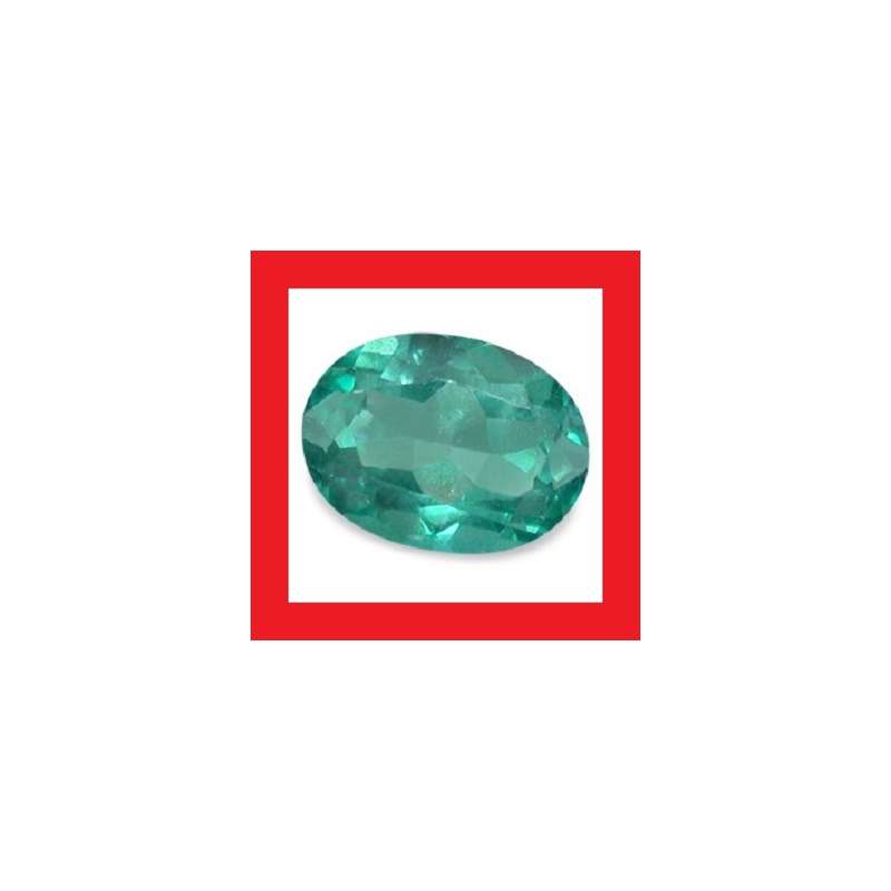 TOPAZ -  TOP TEAL GREEN OVAL FACET - 1.055cts
