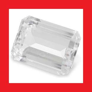 TOPAZ - DIAMOND WHITE EMERALD FACET - 2.140cts