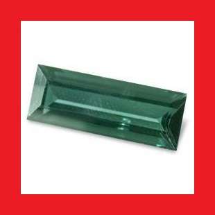 TOURMALINE - NEON GREEN BLUE BAGUETTE FACET - 3.925cts