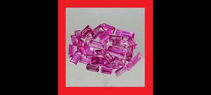 TOURMALINE - HOT PURPLE PINK BAGUETTE FACET - 0.14cts