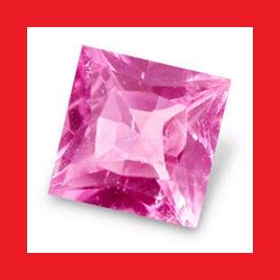 TOURMALINE - RICH PINK PRINCESS CUT - 0.215cts