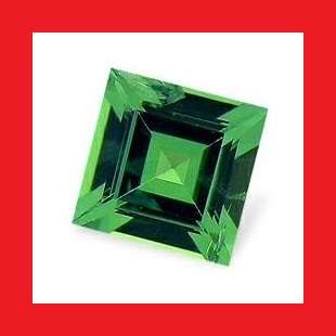 TSAVORITE (NATURAL KENYA) - RICH EMERALD GREEN SQUARE FACET - 0.300cts