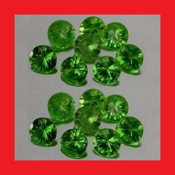 TSAVORITE PARCEL - 16 x EMERALD GREEN ROUND FACET - 1.20cts