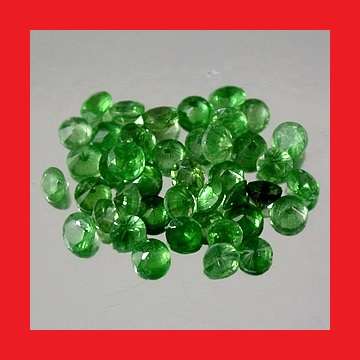 TSAVORITE PARCEL - 50 x MEDIUM GREEN ROUND FACET - 1.44cts