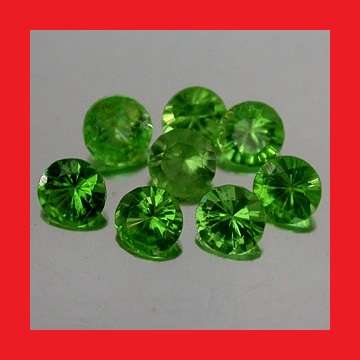 TSAVORITE PARCEL - 8 x MEDIUM GREEN ROUND FACET - 0.69cts