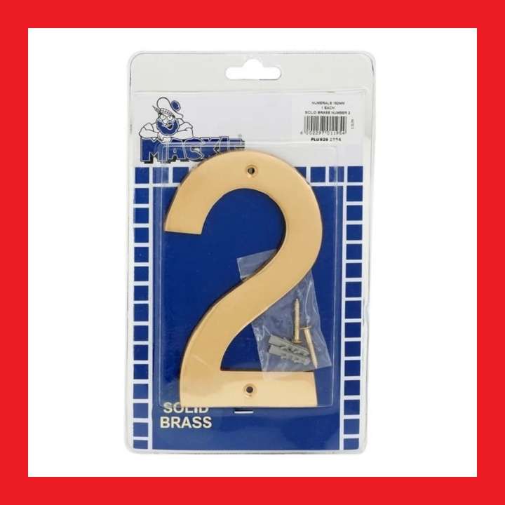 Solid Brass House Number 2
