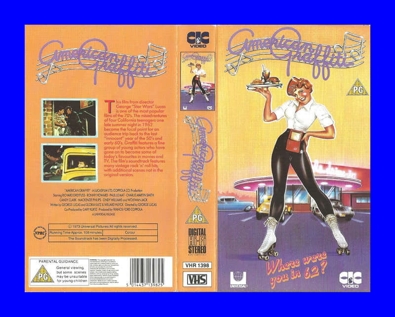 VHS CASSETTE  -  AMERICAN GRAFFITI (RICHARD DRYFUSS)
