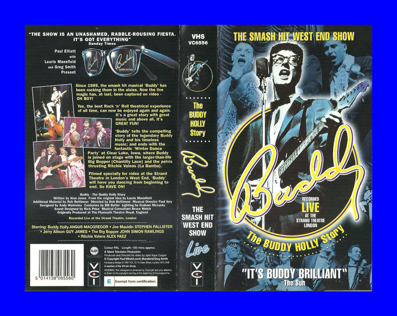 VHS CASSETTE  -  BUDDY (THE BUDDY HOLLY STORY)
