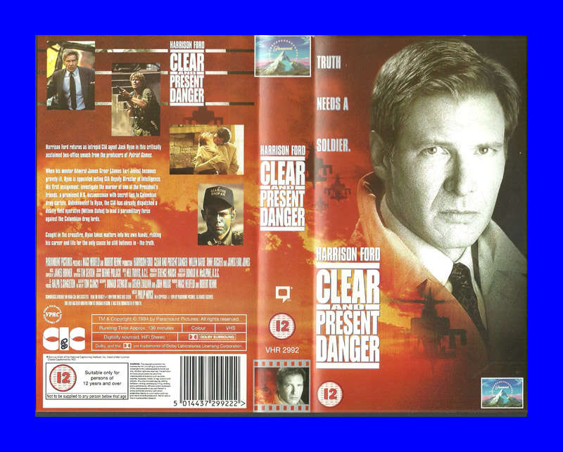 VHS CASSETTE  -  CLEAR AND PRESENT DANGER