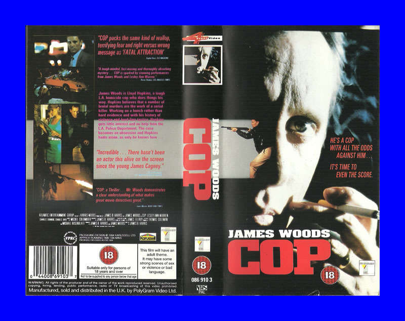 VHS CASSETTE  -  COP (JAMES WOODS)