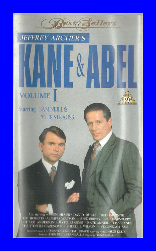 VHS CASSETTE  -  JEFFERY ARCHER`S KANE & ABEL VOL I (SAM NEIL & PETER STRAUSS)