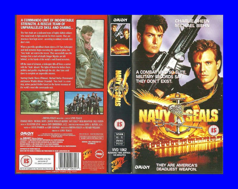 VHS CASSETTE  -  NAVY SEALS (CHARLIE SHEEN)