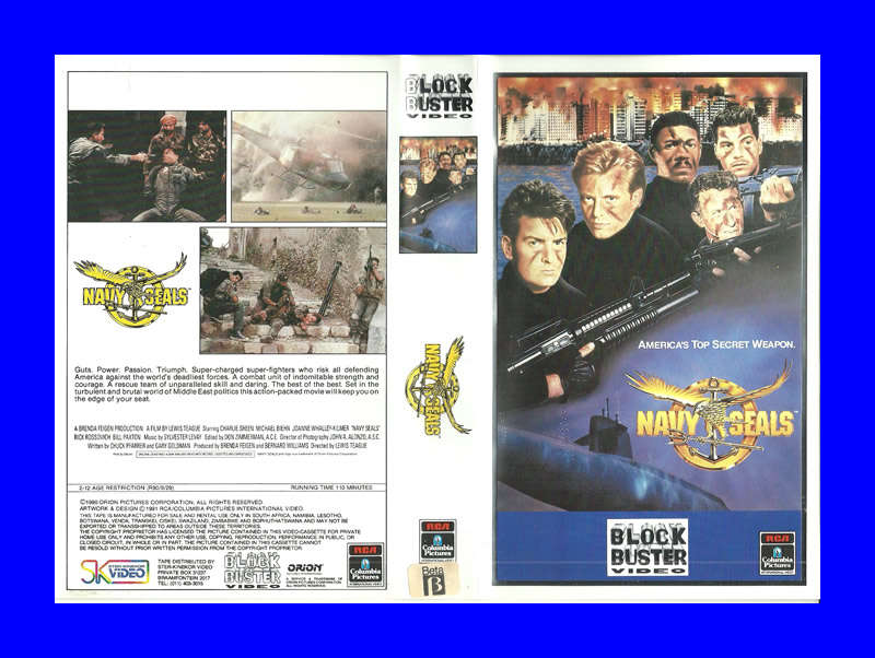VHS CASSETTE  -  NAVY SEALS (CHARLIE SHEEN & MICHAEL BIEHN)