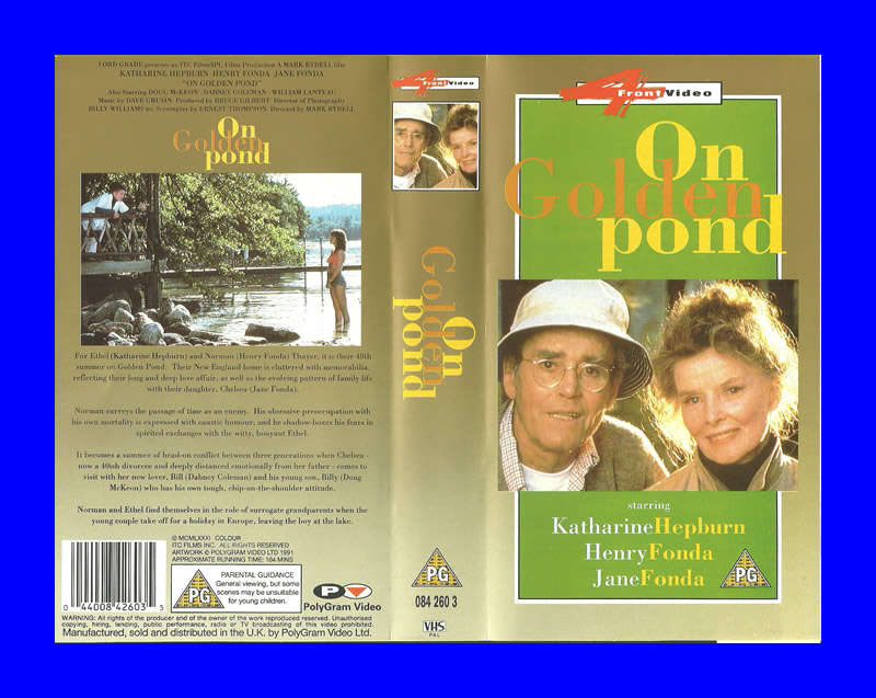 VHS CASSETTE  -  ON GOLDEN POND (HEPBURN, FONDA, FONDA)