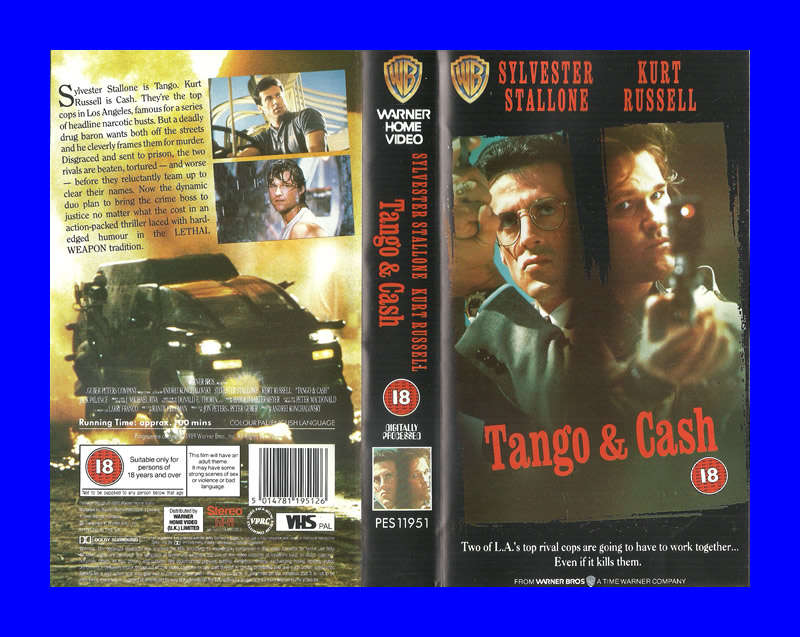 VHS CASSETTE  -  TANGO & CASH (SYLVESTER STALLONE, KURT RUSSELL)