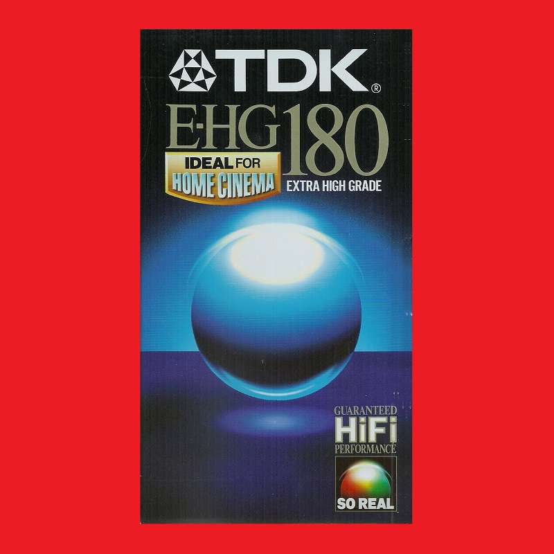 VHS BLANK TAPE TDK EXTRA HIGH GRADE E-180