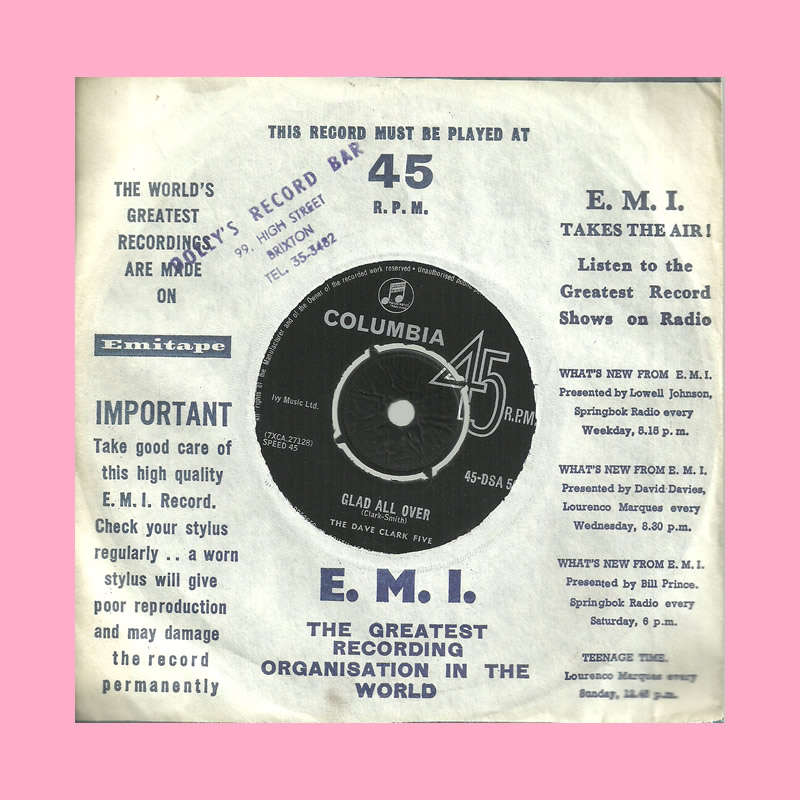 SEVEN SINGLE - GLAD ALL OVER BY THE DAVE CLARK FIVE