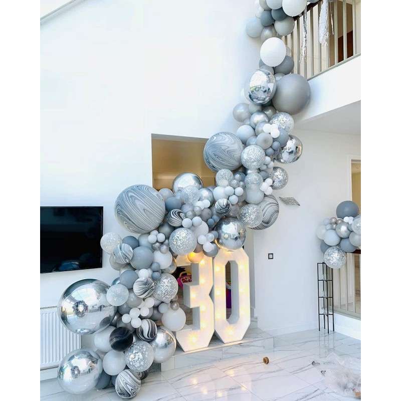 BubbleBean - Agate Grey Garland Balloon Kit