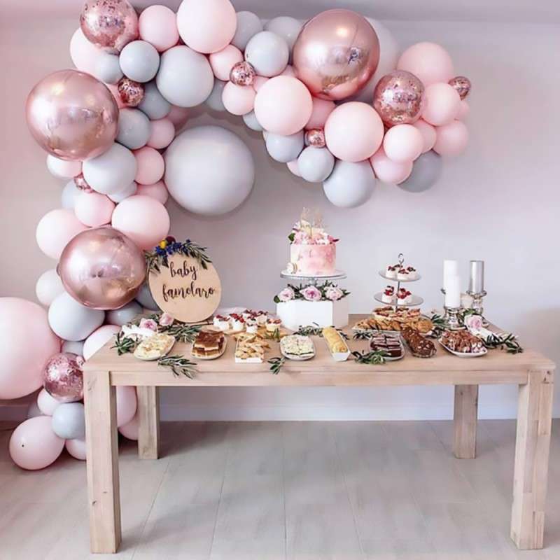 BubbleBean - Baby Pink Macaron Garland Balloon Kit