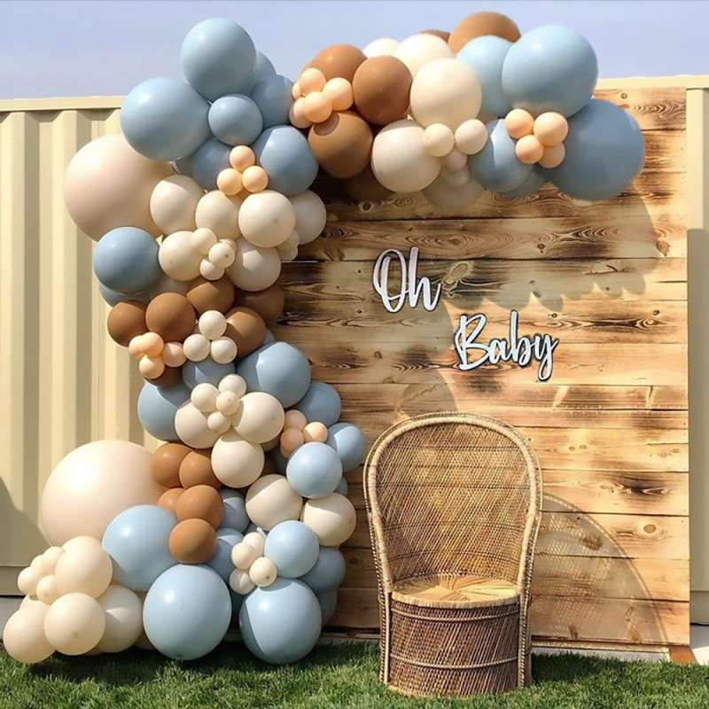 BubbleBean - Coffee Blue Garland Balloon Kit