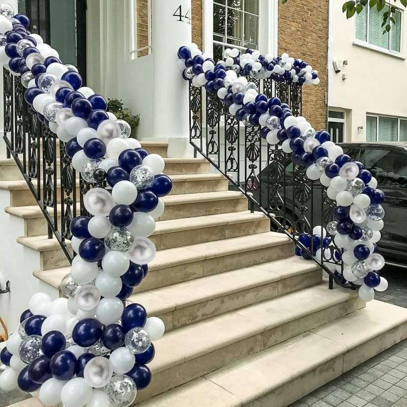 BubbleBean - Navy Shimmer Garland Balloon Kit