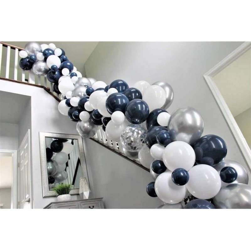BubbleBean - Navy Shimmer Garland Balloon Kit
