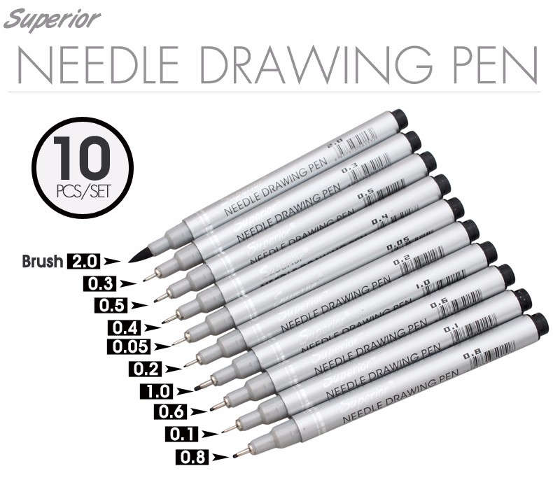 Professional Technical Needle Point Pen Set