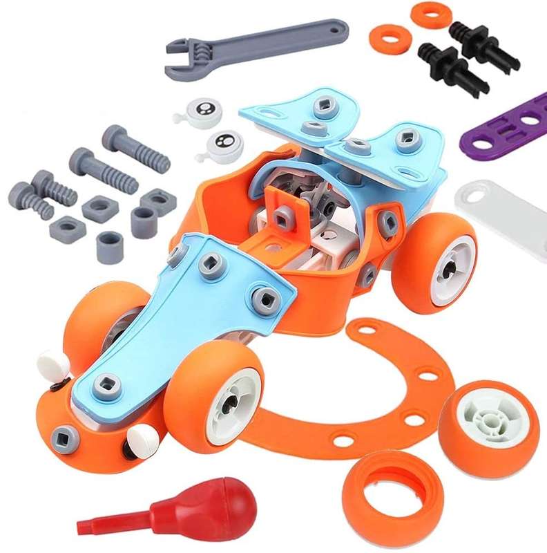 BrIQs - Build & Play DIY STEM Assembly Building Blocks and Tools - 132pcs