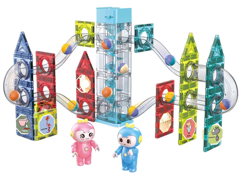 BrIQs - Motion Series Magnetic Marble Run -75 Pieces Set