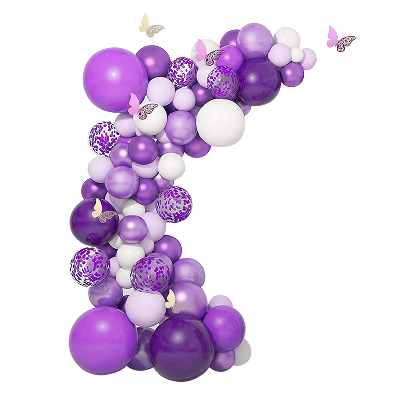 BubbleBean - Purple Butterfly Garland Balloon Kit