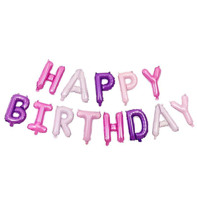 BubbleBean - Happy Birthday Pink & Purple Foil Balloon