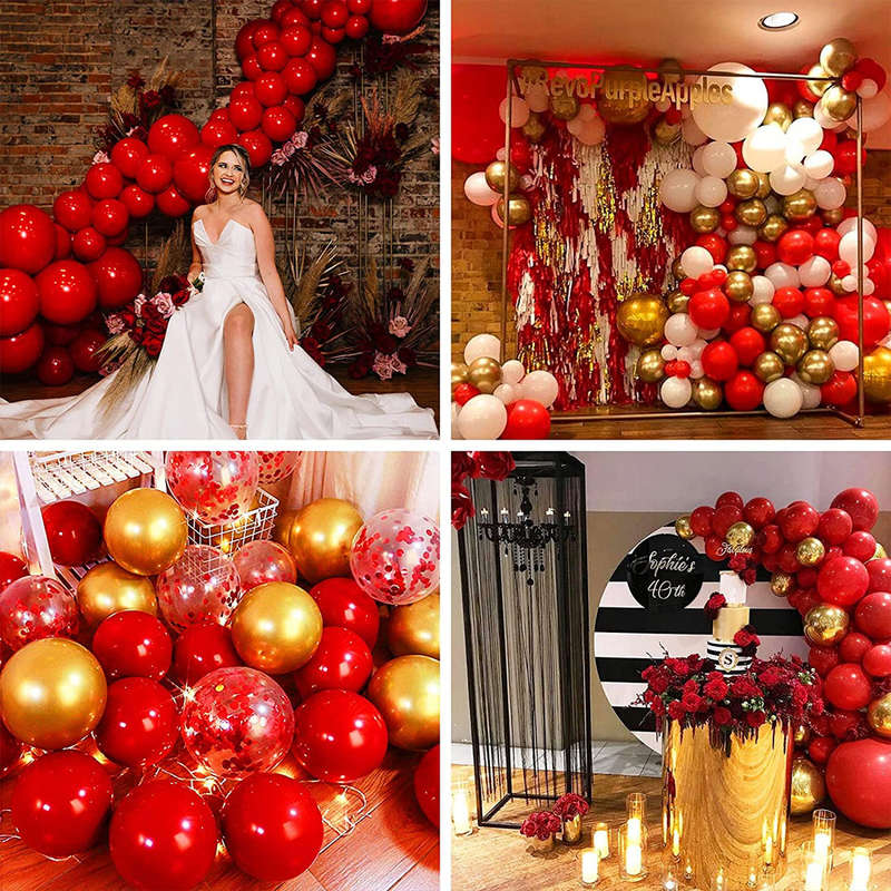 BubbleBean - Romantic Rose Red Garland Balloon Kit