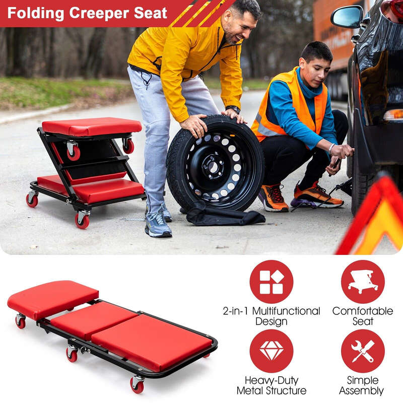 CampsBerg -Foldable Garage Creeper/Stool Buddy
