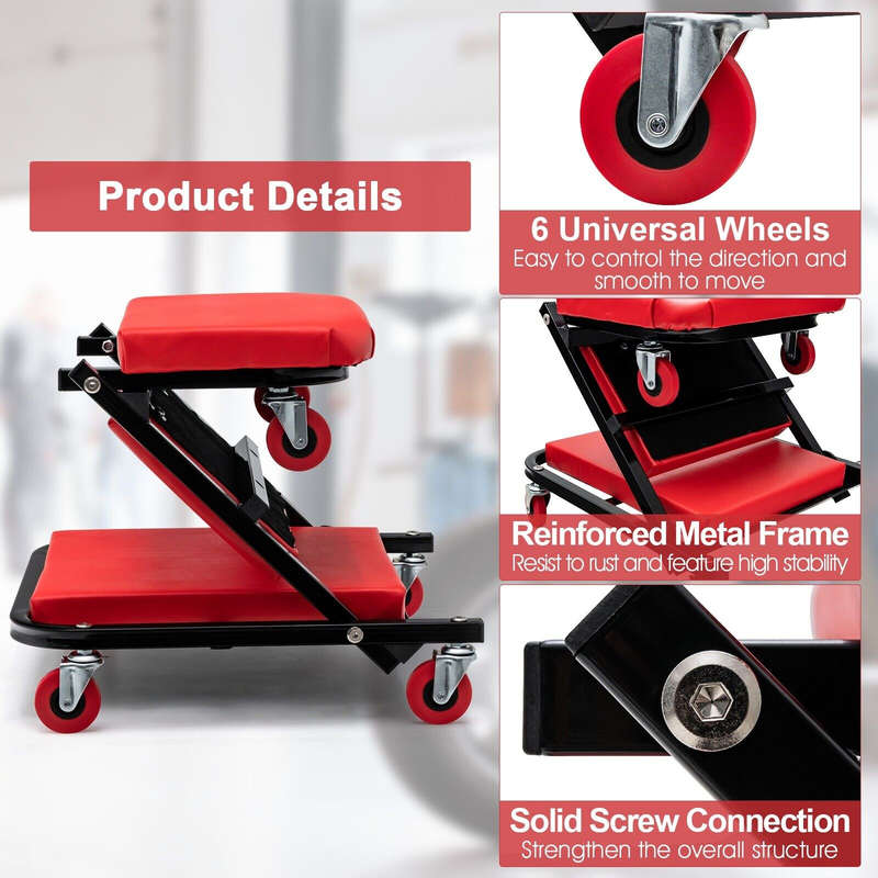 CampsBerg -Foldable Garage Creeper/Stool Buddy