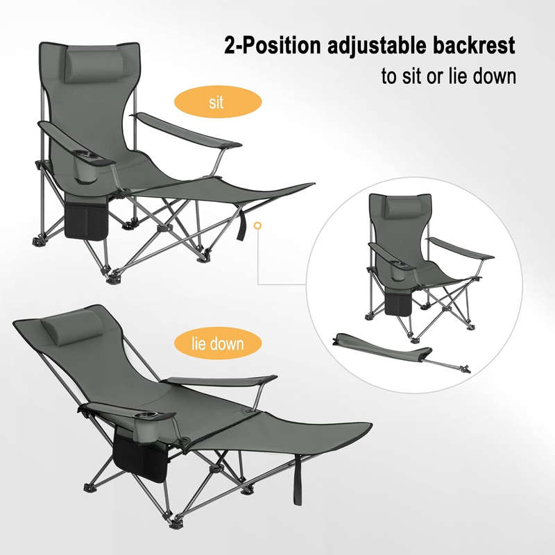 CampsBerg - Compact Camping Chair with Detachable Legrest
