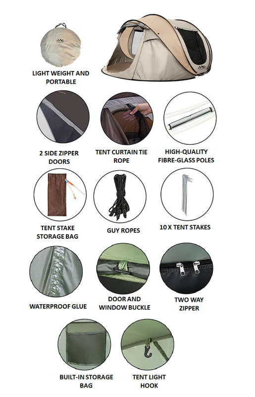 CampsBerg - Karoo 5.0 Camping Instant Pop-Up Tent