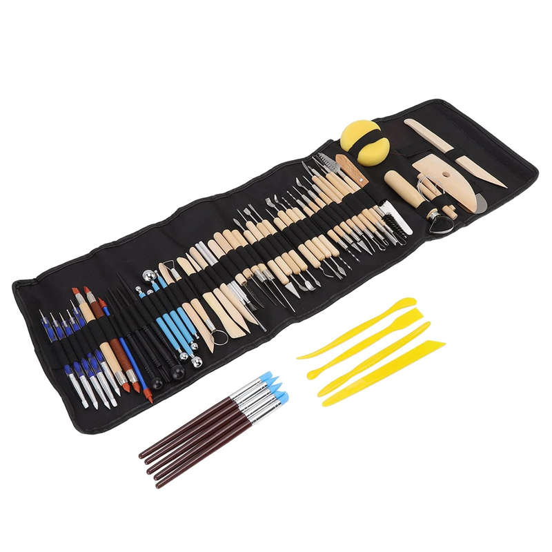 BubbleBean 61pc Pottery Carving Set