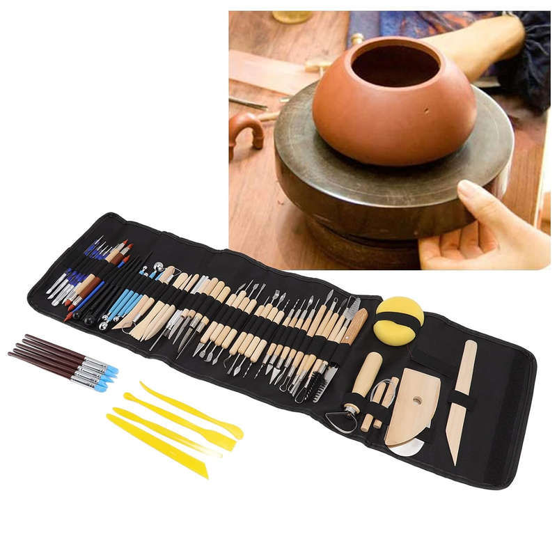 BubbleBean 61pc Pottery Carving Set