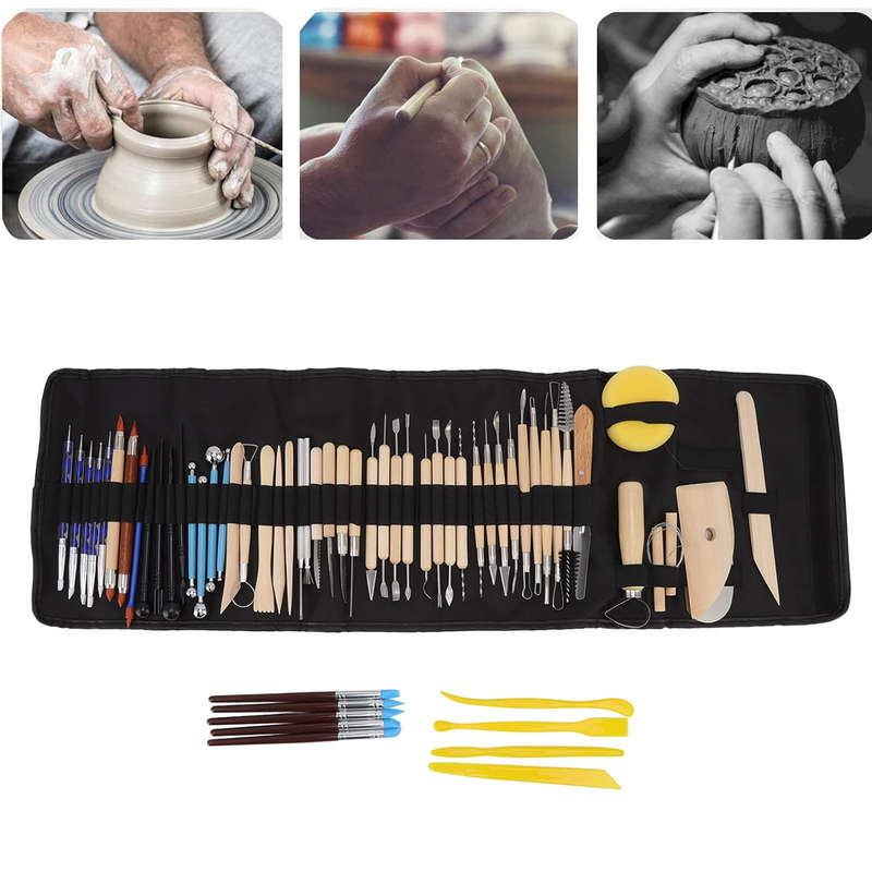 BubbleBean 61pc Pottery Carving Set