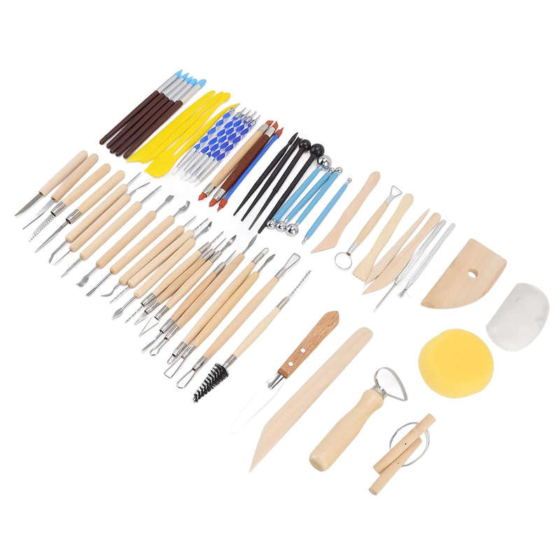 BubbleBean 61pc Pottery Carving Set