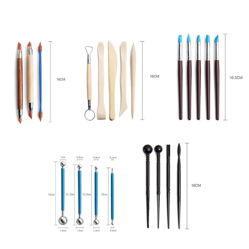 BubbleBean 61pc Pottery Carving Set