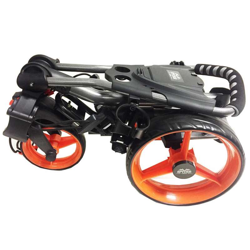 Spyder Deluxe 3 Wheeler Swivel Cart - Charcoal/Orange - Spyder