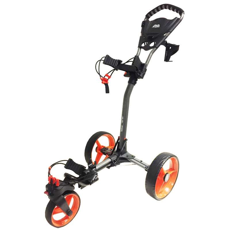 Spyder Deluxe 3 Wheeler Swivel Cart - Charcoal/Orange - Spyder