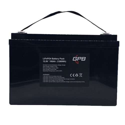 GPB 12.8V 100Ah LIFEPO4 Lithium Rechargeable Battery