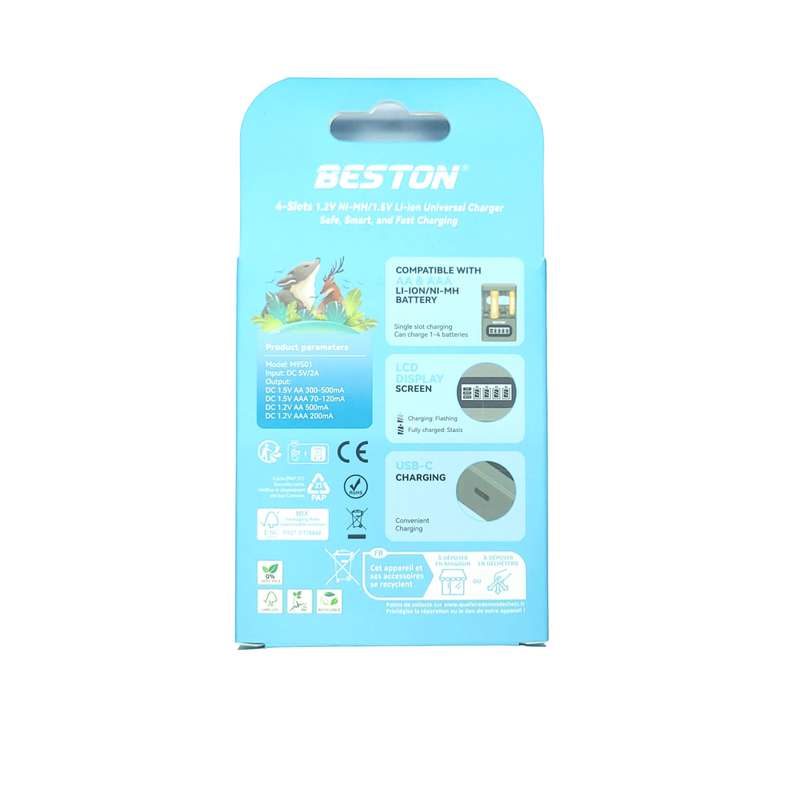 Beston M9501 AA & AAA LCD Display USB Battery Charger 