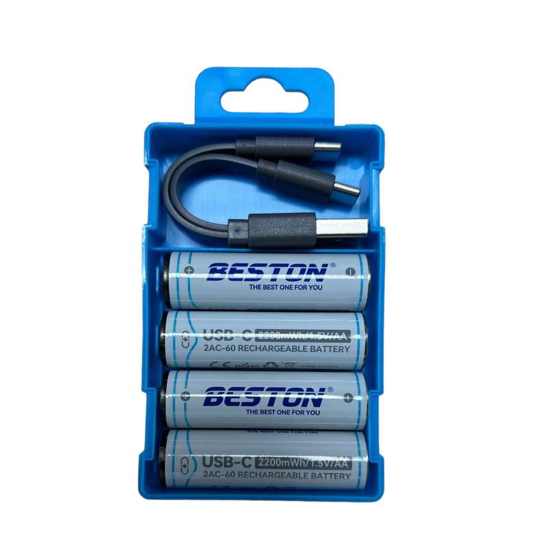 Beston USB 1.5V 1460mAh AA Lithuim Rechargeable Batteries (Pack of 4)