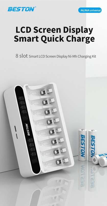 Beston C9024 8 Bay Smart LCD AA/AAA Battery Charger