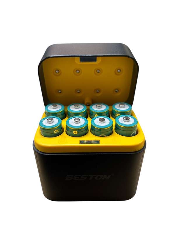 Beston M7036 8 Slot Smart Lithium Battery Charger, 8 x AA100 1.5V 2200mAh Batteries
